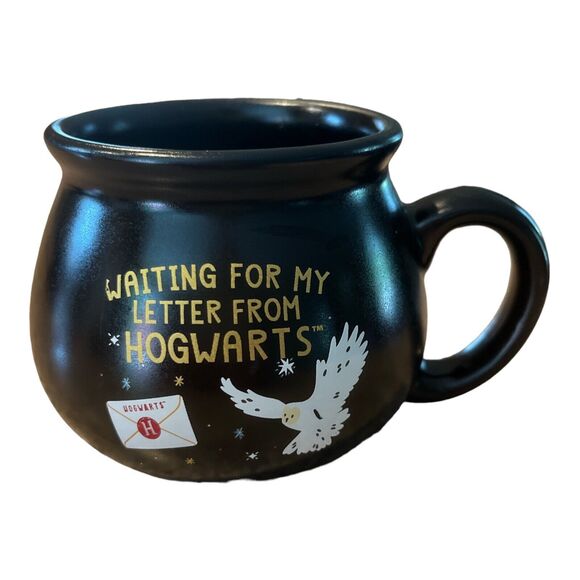 Harry Potter Black Cauldron Coffee Mug "Waiting For My Letter From Hogwarts" Cup - Picture 2 of 5